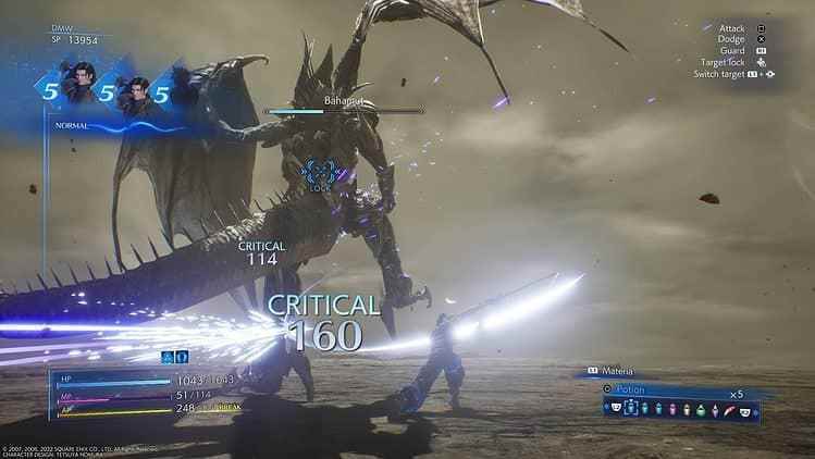 PS5 İncelemesi Battle ekran görüntüsü Crisis Core Final Fantasy 7