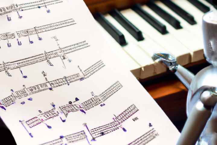 Müzik besteleyen bir robotun Dall-E kreasyonu.