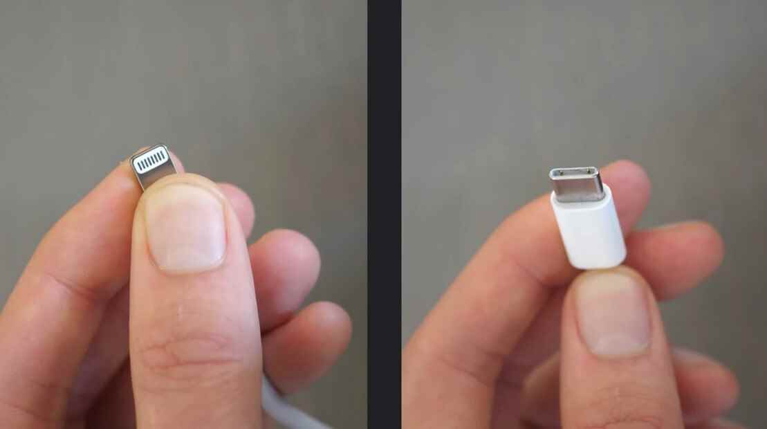 Apple'ın tescilli Lightning fişi solda, USB-C sağda - Apple'ın iPhone 17'ye kadar iPhone'u Lightning bağlantı noktasından USB-C'ye dönüştürmesi gerekmiyor
