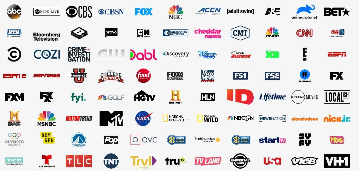 Hulu + Live TV planı kanallarının logoları