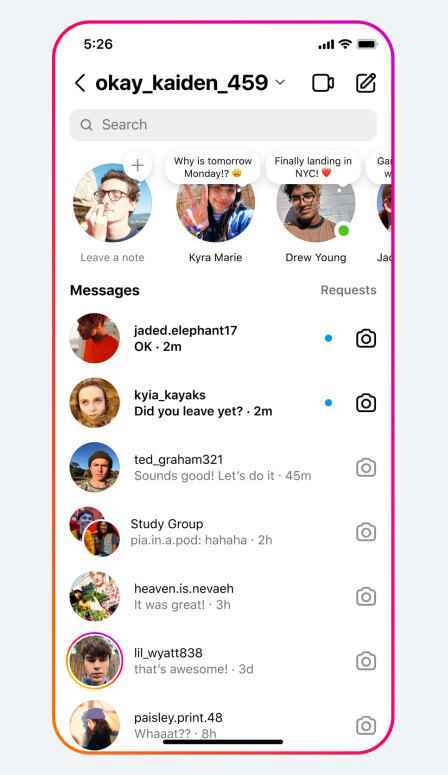 Instagram'ın yeni Notlar özelliği, kullanıcıların kısa mesaj göndermesine olanak tanır