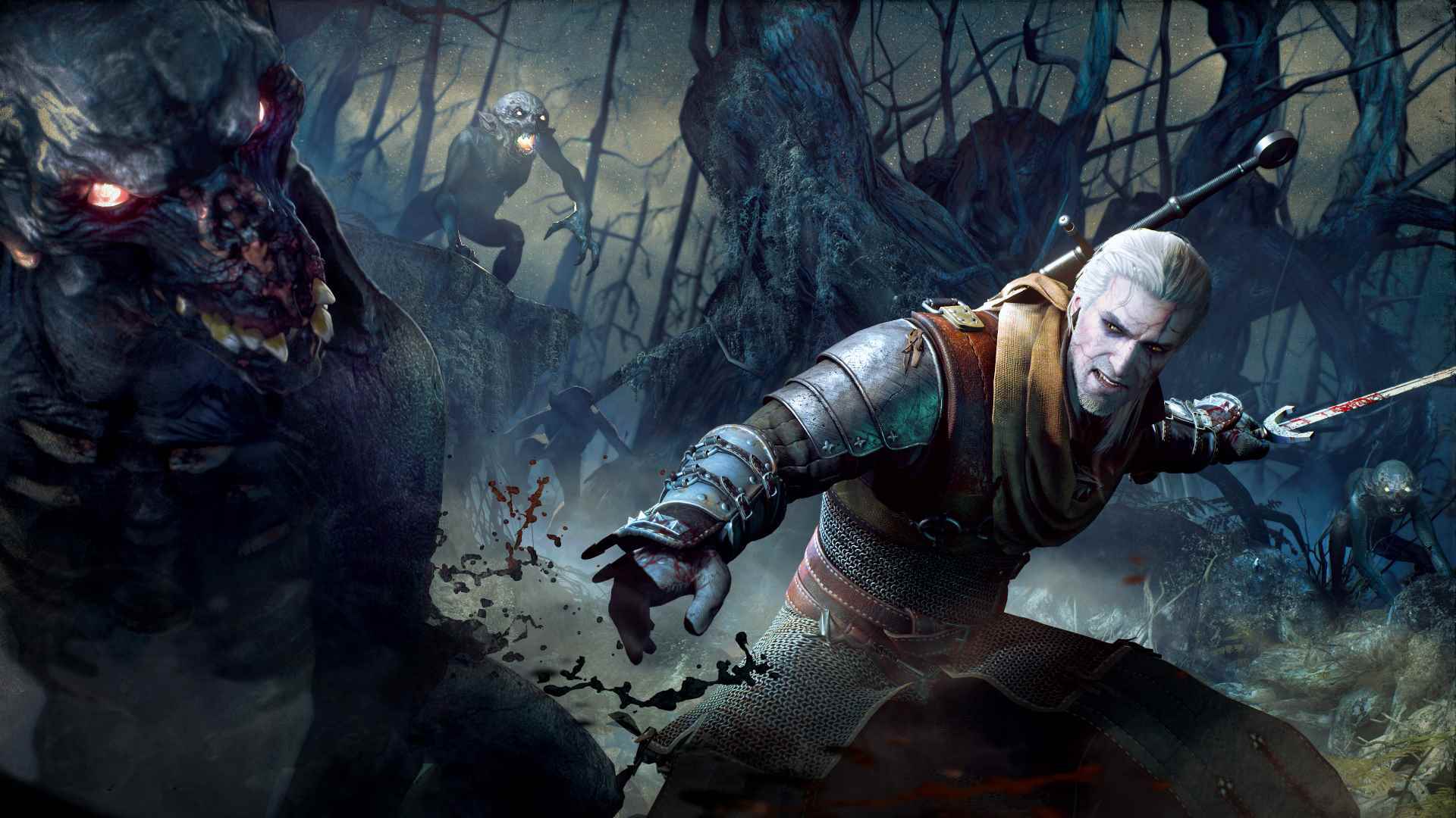 en iyi PS$ oyunları: Geralt the Witcher kılıcıyla canavarları bıçaklıyor