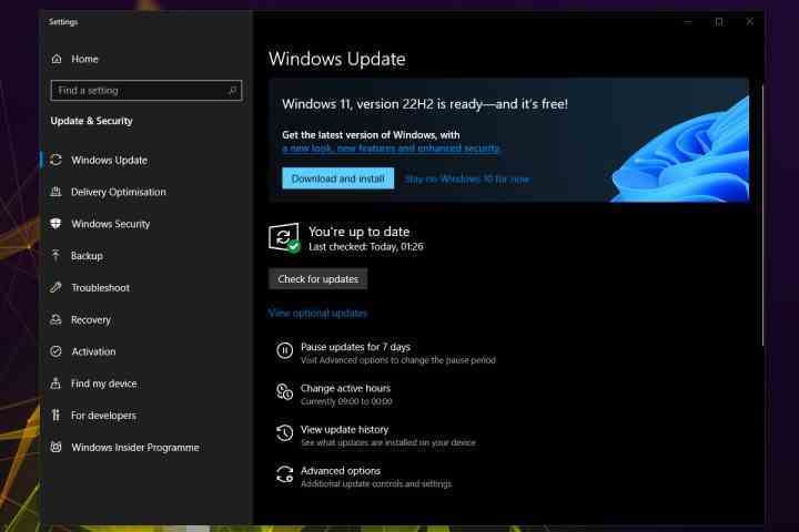 Windows 10 güncelleme yardımcı programı.