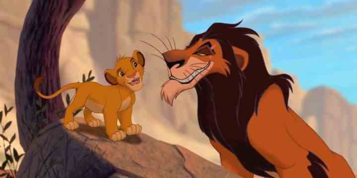 Aslan Kral'da Scar, Simba ile konuşuyor