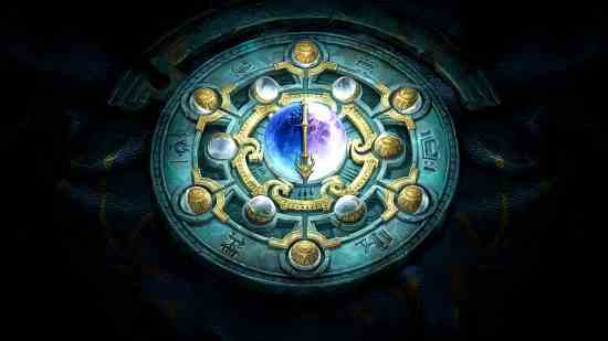 Diablo Immortal güncellemesi - altın ve gümüş küreler içeren süslü bir yüzey