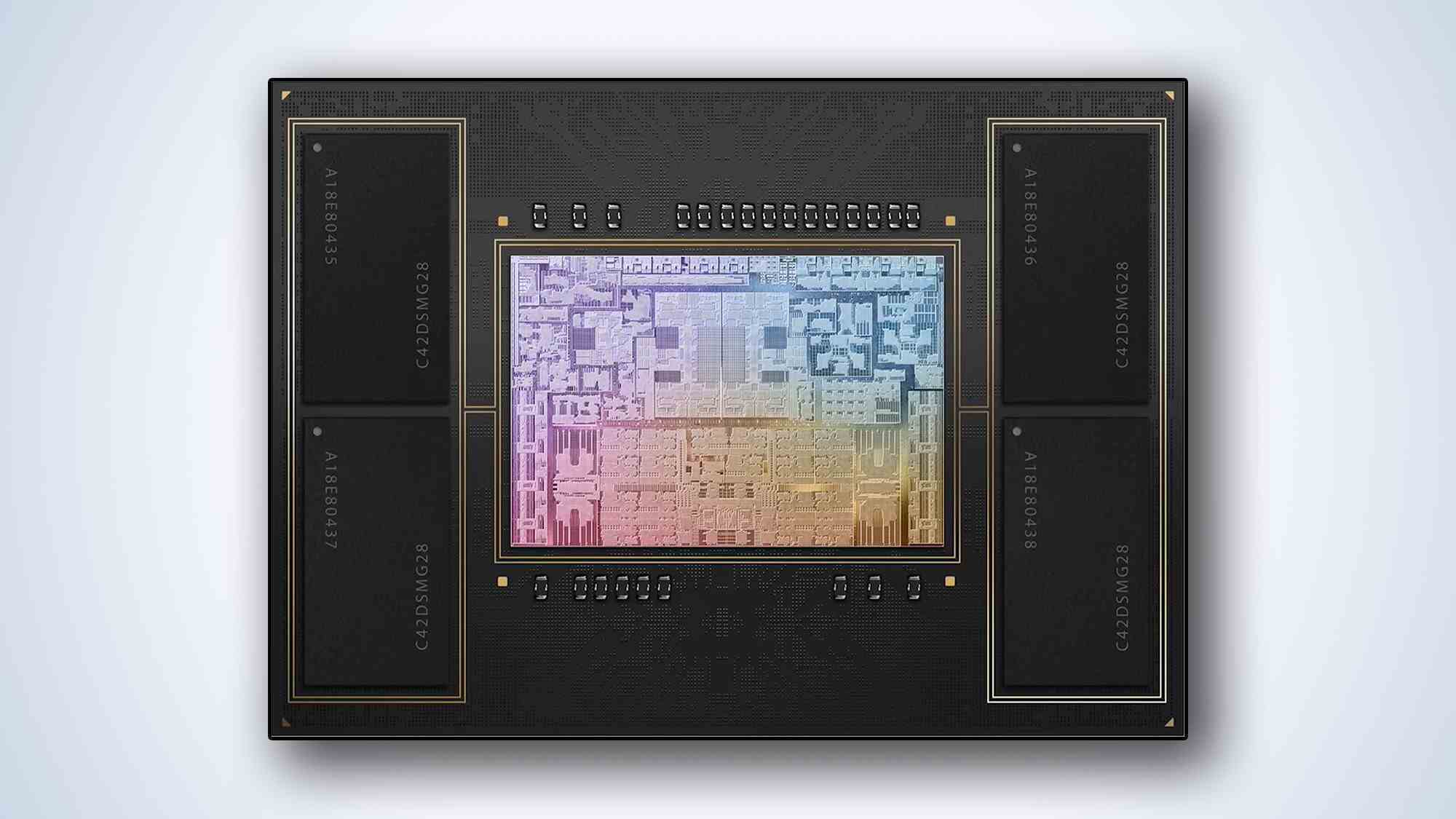 Apple M2 Pro SoC'nin bir görüntüsü