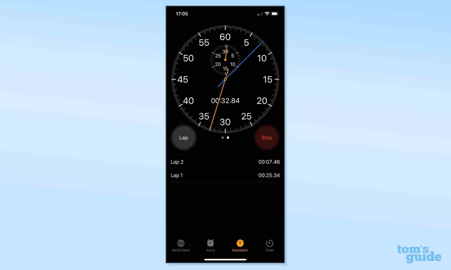 iPhone kronometresini analog olarak nasıl değiştirebilirim?