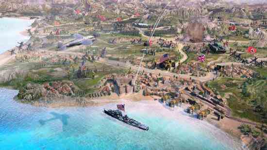 Total War gibi oyunlar: Company of Heroes 3'teki yeni kampanya haritasının stilize edilmiş bir görüntüsü.