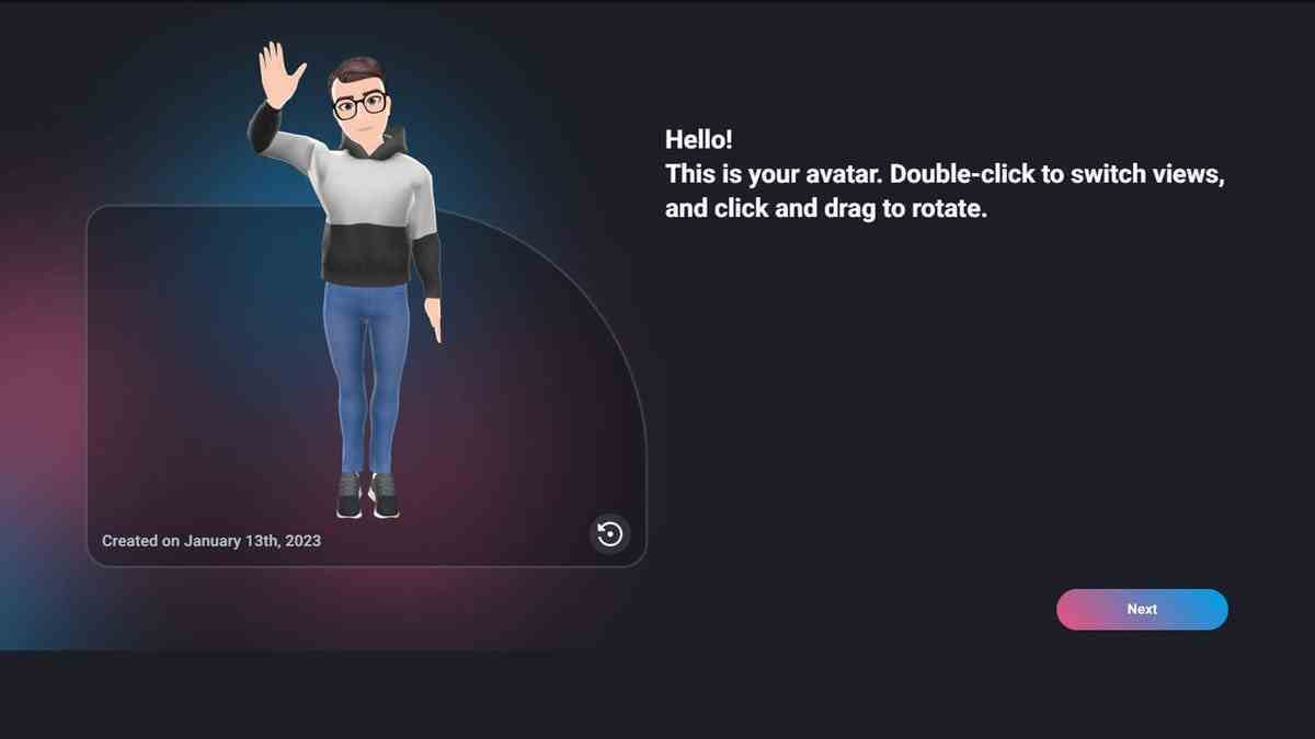 HTC'nin Viverse web araçları kullanılarak oluşturulmuş bir avatar