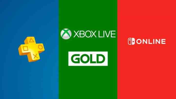 PlayStation Plus, Xbox Live Gold ve Nintendo Online logoları