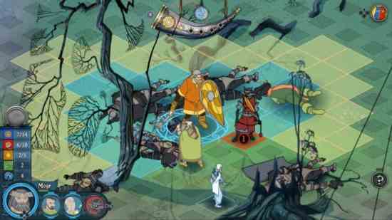 Fire Emblem benzeri oyunlar: The Banner Saga'da ızgara tabanlı bir panoda İskandinav mitolojisinden bir dizi disney tarzı karakter beliriyor