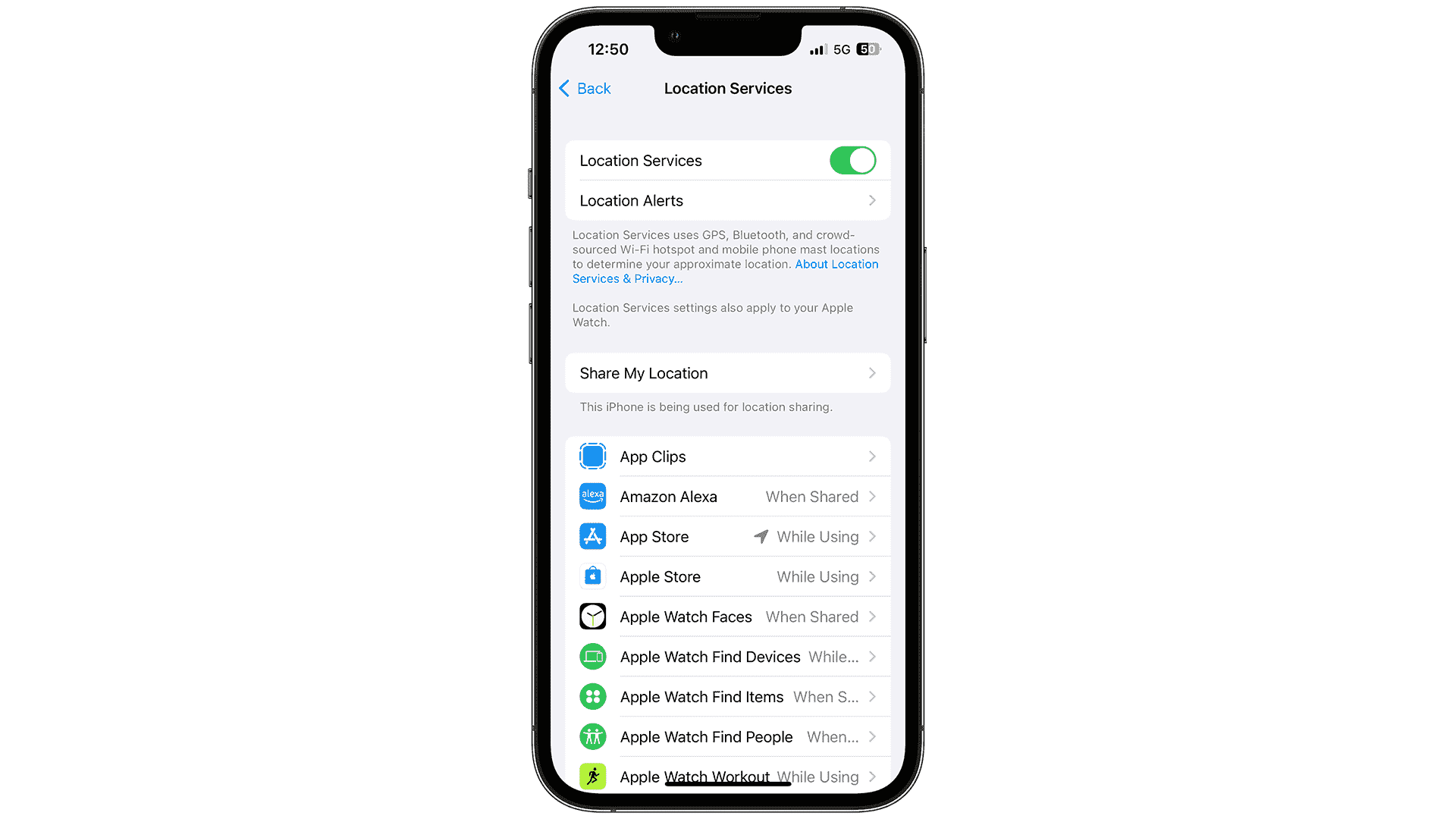 iOS 16.3 Konum Servisleri