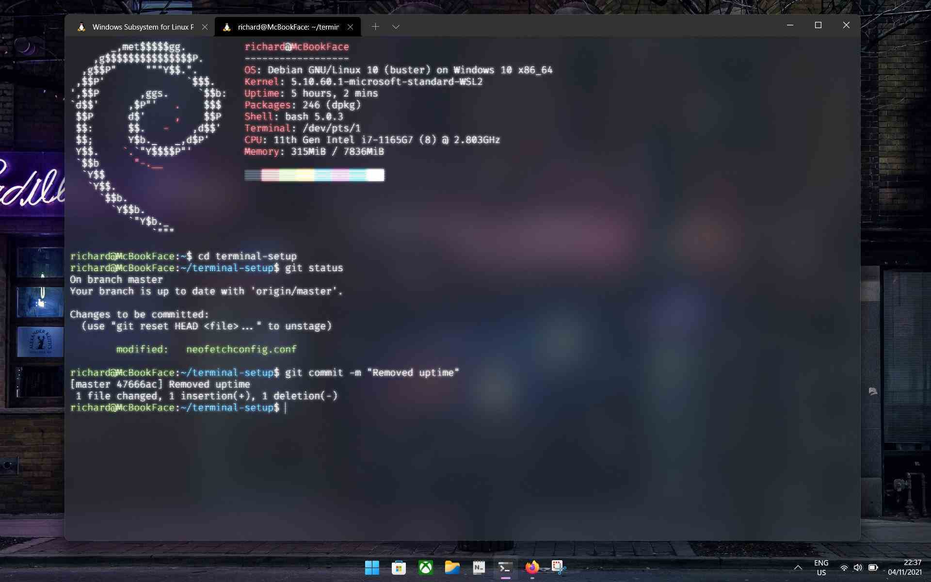 Linux için Windows Alt Sistemi (WSL) üzerinde çalışan Debian