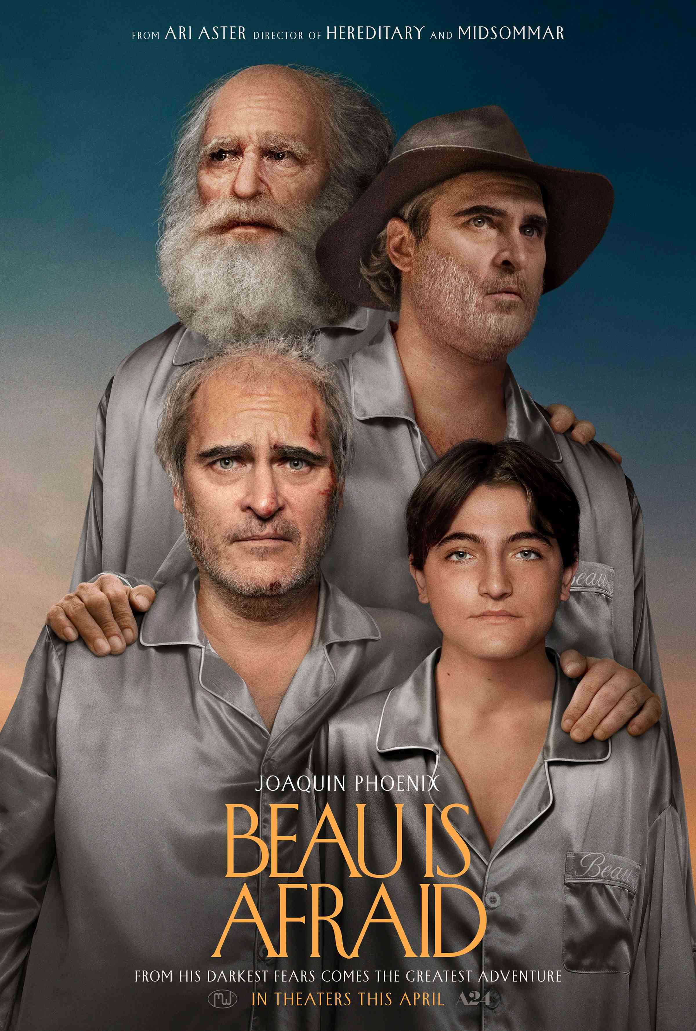 Joaquin Phoenix'in oynadığı A24 filmi Beau Is Afraid'den bir afiş.