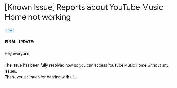 (Güncelleme: Düzeltildi) YouTube Music kısmen web'de ve tüm mobil cihazlarda çalışmıyor