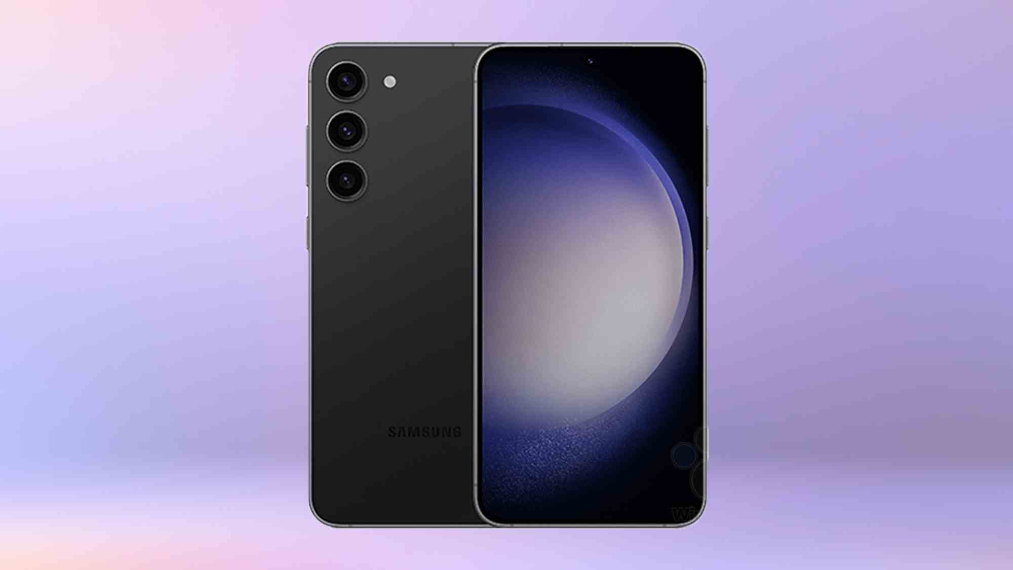 Samsung Galaxy S23'ün Phantom Black rengindeki resmi olmayan görüntüleri