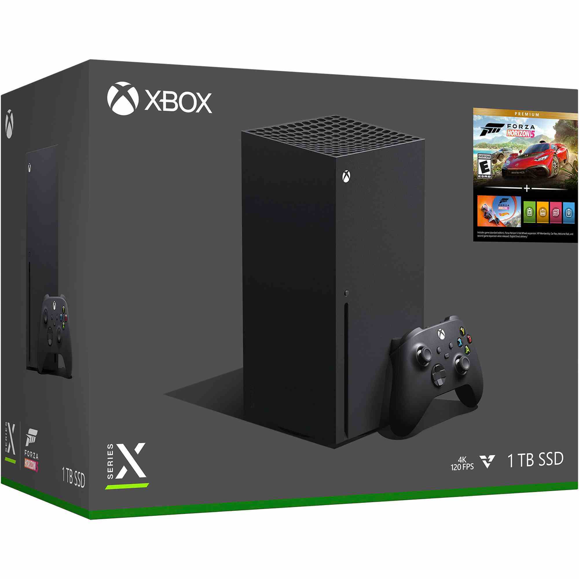 Xbox Series X — Forza Horizon 5 Paketi perakende kutusu.