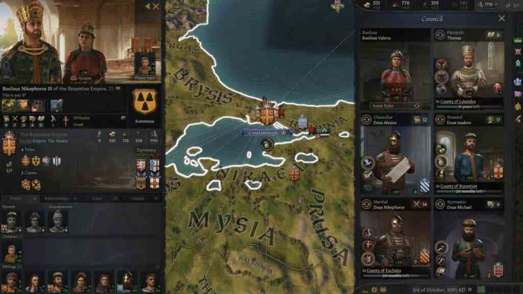 Crusader Kings III Oynanış Ekran Görüntüsü, tonlarca derinlik ve intervown sistemi ile listemizdeki en iyi strateji oyunlarından biri haline geldi.