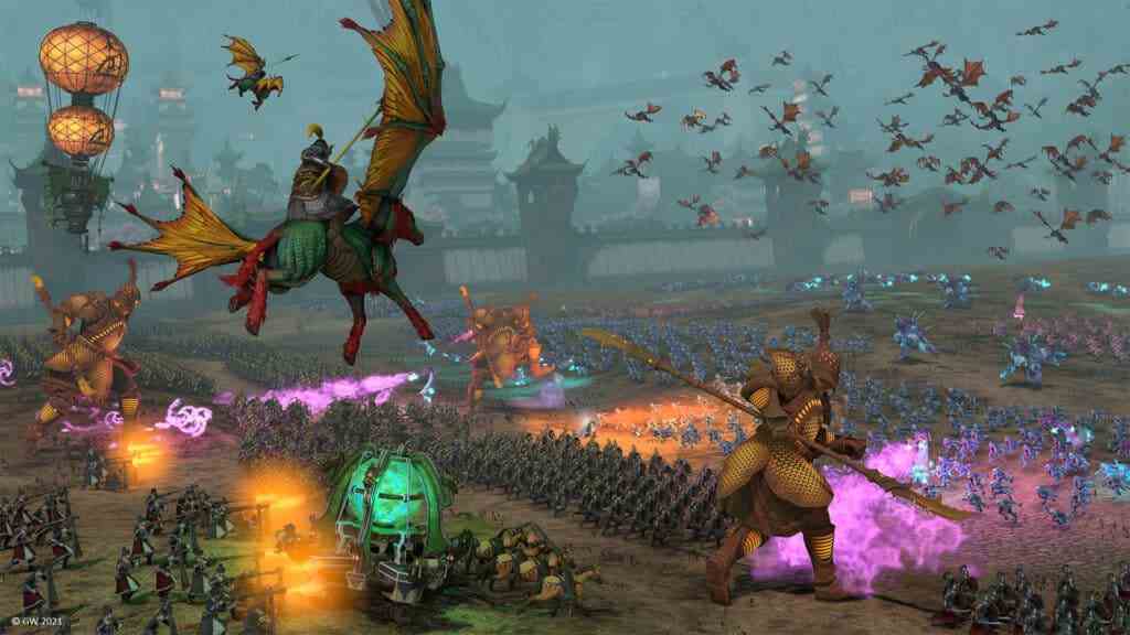 Piyasadaki en iyi strateji oyunlarından birini gösteren Warhammer III Oynanış Ekran Görüntüsü