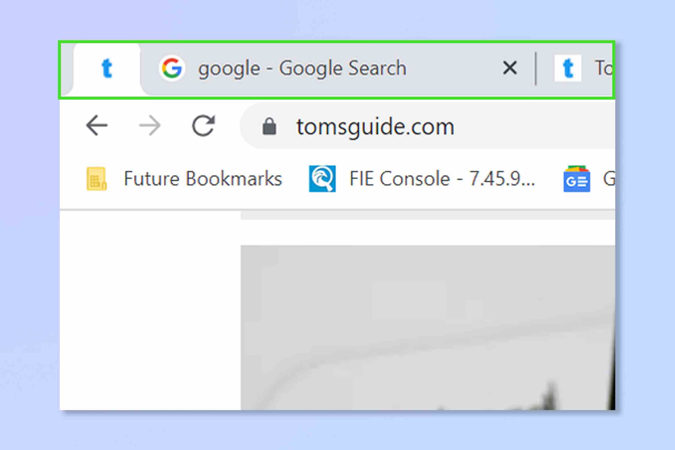 Google Chrome'da sabitlenmiş bir sekme