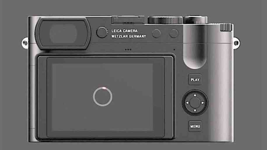 Leica Fotos uygulamasından Leica Q3'ün arka tarafına ait olası erken bir görüntü