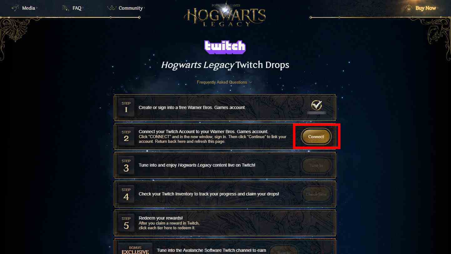 Hogwarts Legacy Twitch Ganimetleri Connect