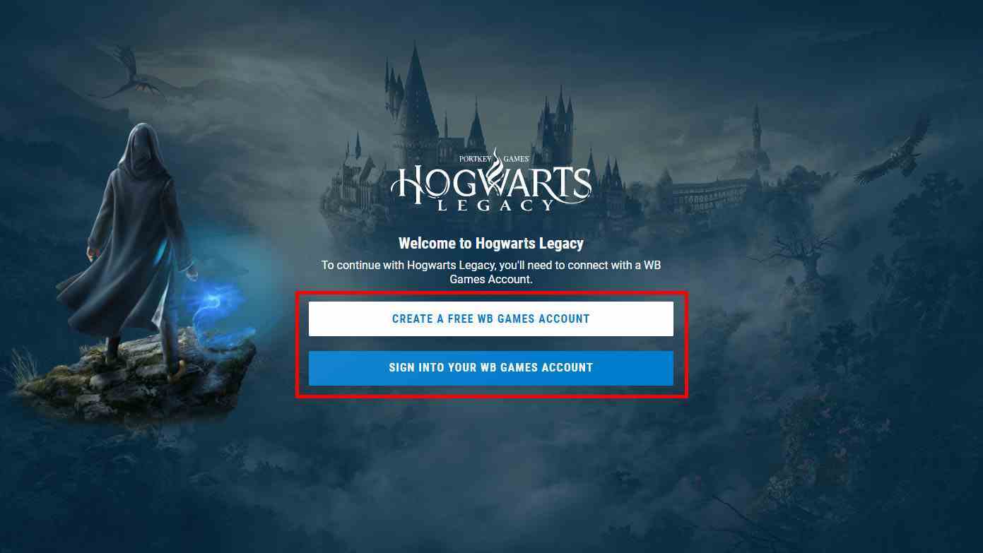 Hogwarts Legacy Twitch Drops WB Games Hesabına giriş yap