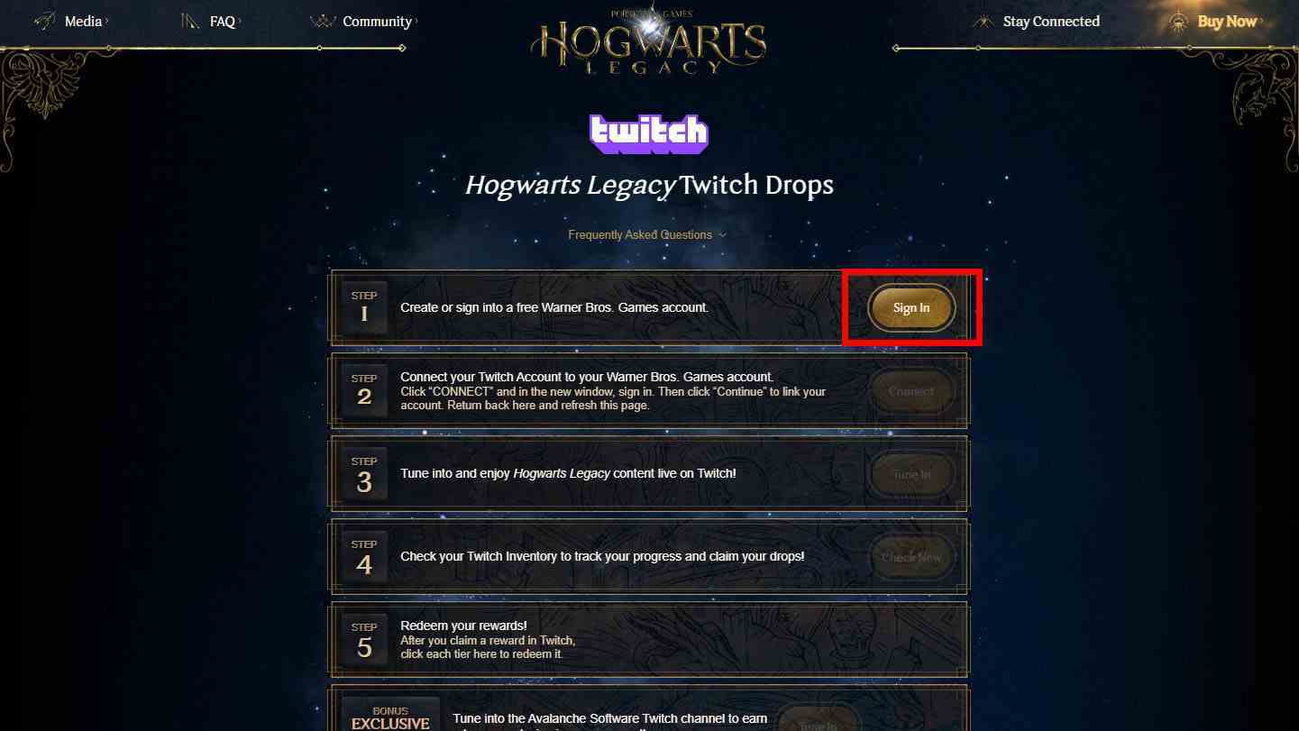 Hogwarts Legacy Twitch Ganimetleri Oturum Aç