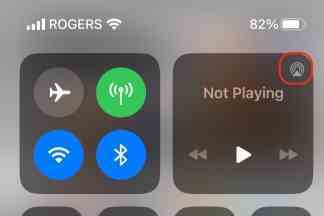 iOS için Kontrol Merkezi içindeki AirPlay ses seçeneği.