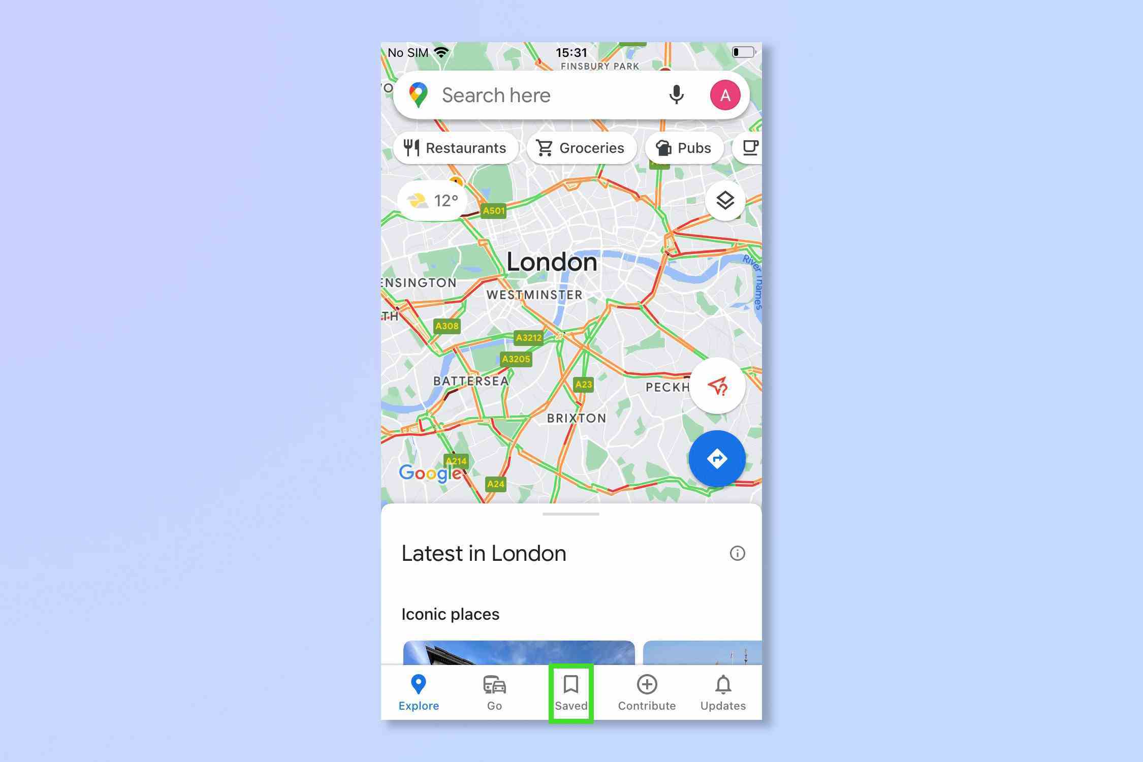 iOS için Google Haritalar'da konum geçmişini silmenin ilk adımı