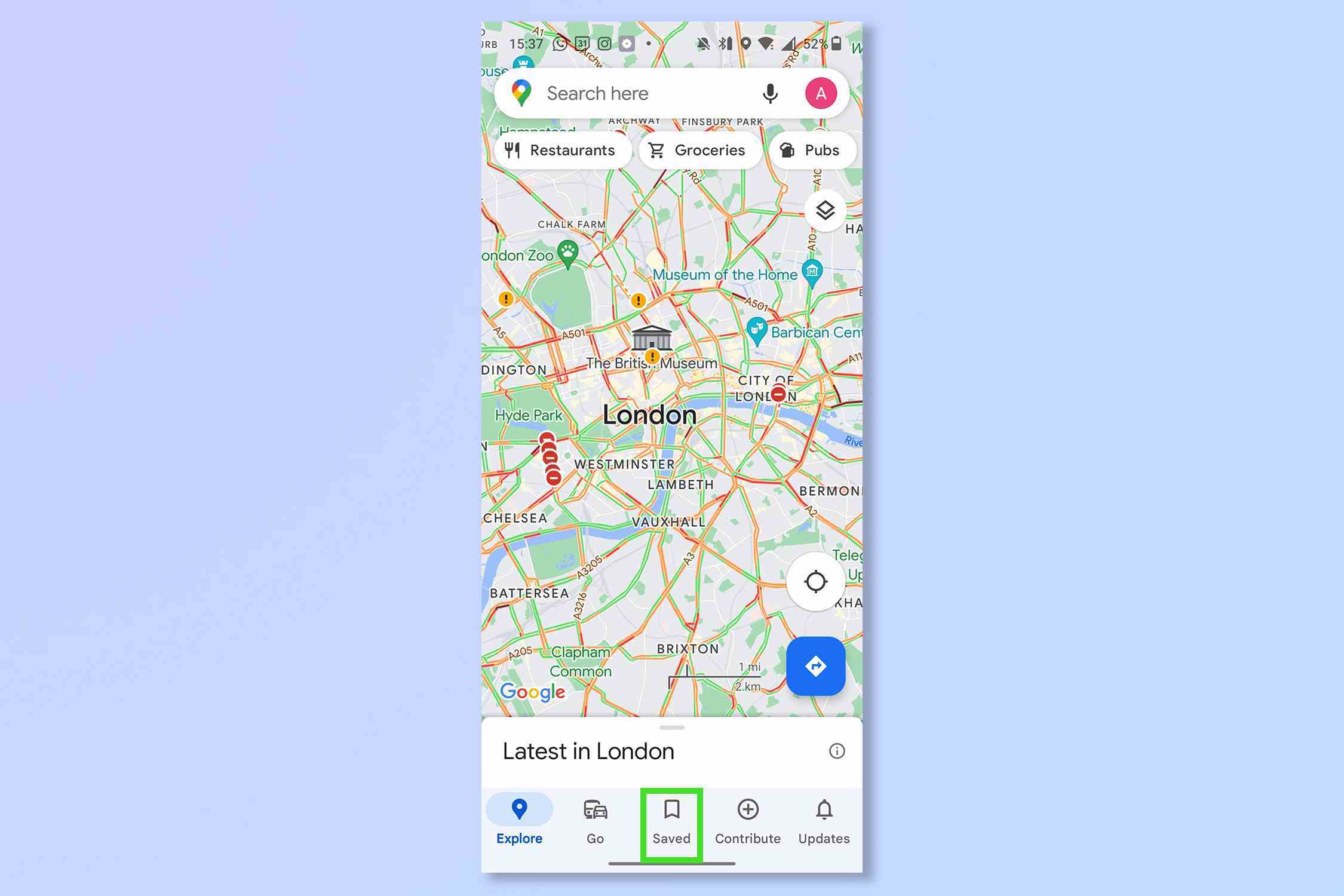 Android'de Google haritalar konum geçmişini silmenin ilk adımı