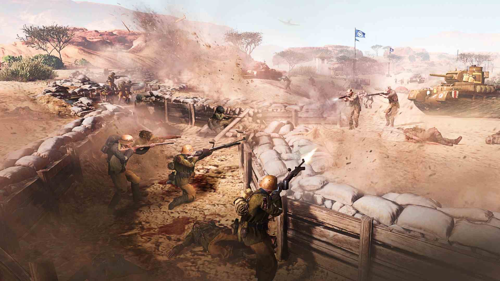 Company of Heroes 3'te 2. Dünya Savaşı döneminden kalma askerler Kuzey Afrika'daki siperlerde savaşıyor