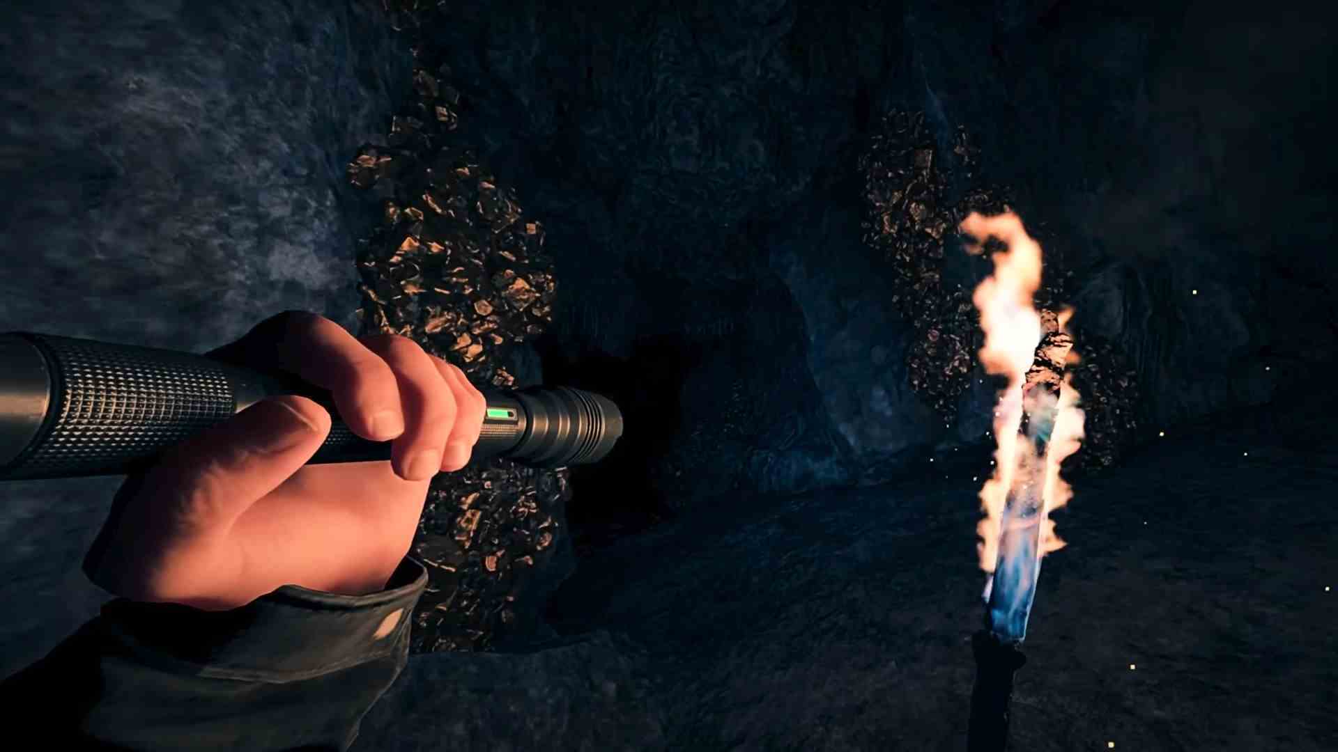 Ormanın Oğulları halat tabancası: Endnight'ın cevher ve kemik yığınlarıyla karakterize edilen hayatta kalma korku oyununda sizi halat tabancası konumuna götürecek mağara sistemindeki ana çatal.