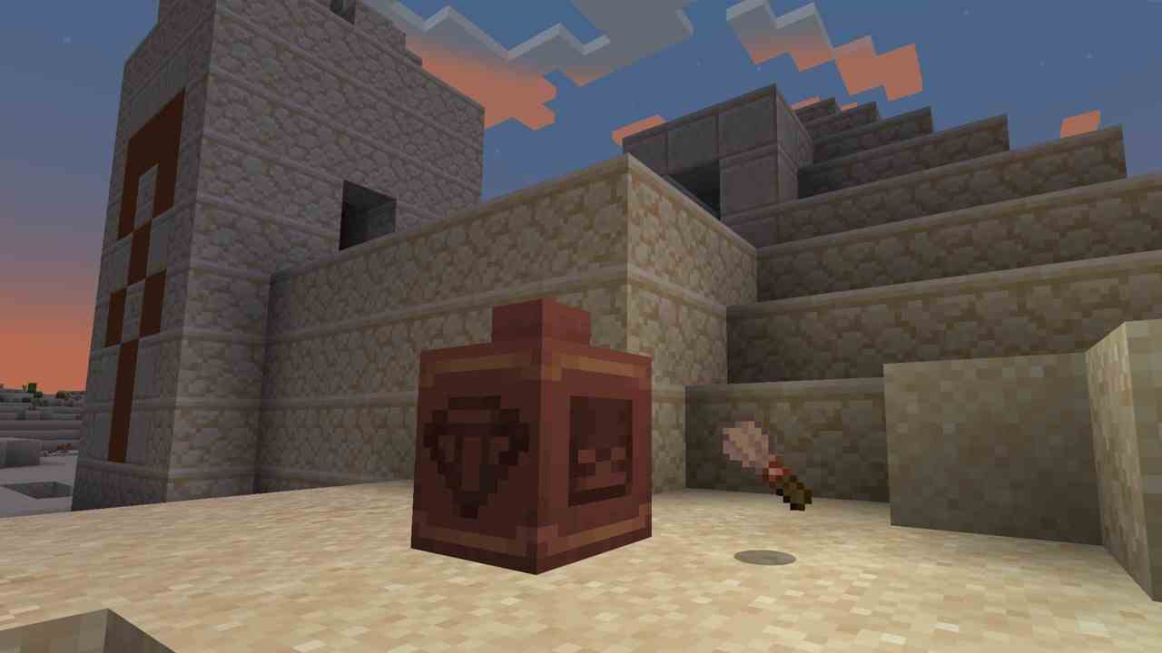 Minecraft 1.20'de ayarlanan arkeoloji özelliğinin ekran görüntüsü.