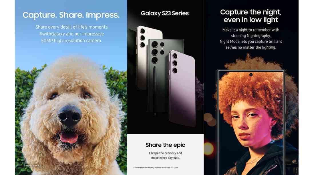 Sızan Samsung Galaxy S23 pazarlama görselleri