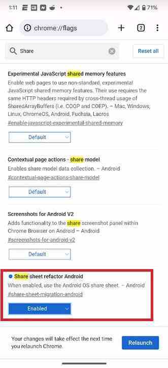 Canary Chrome'u varsayılan olarak yerel Android sistem paylaşım sayfasını çalıştıracak şekilde ayarlayabilirsiniz - İşte Google'ın Chrome'un kusurlu paylaşım sayfasını yükseltmek üzere olduğunun kanıtı