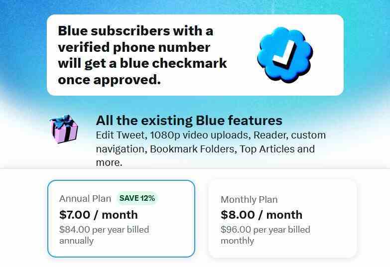 20 Mart'tan sonra SMS 2FA'yı Twitter'da tutmak istiyorsanız, Twitter Blue'ya abone olmanız gerekir - Musk, Twitter kullanıcılarının premium abonelik için ayda 8 ABD doları ödemesini sağlamanın başka bir yolunu bulur