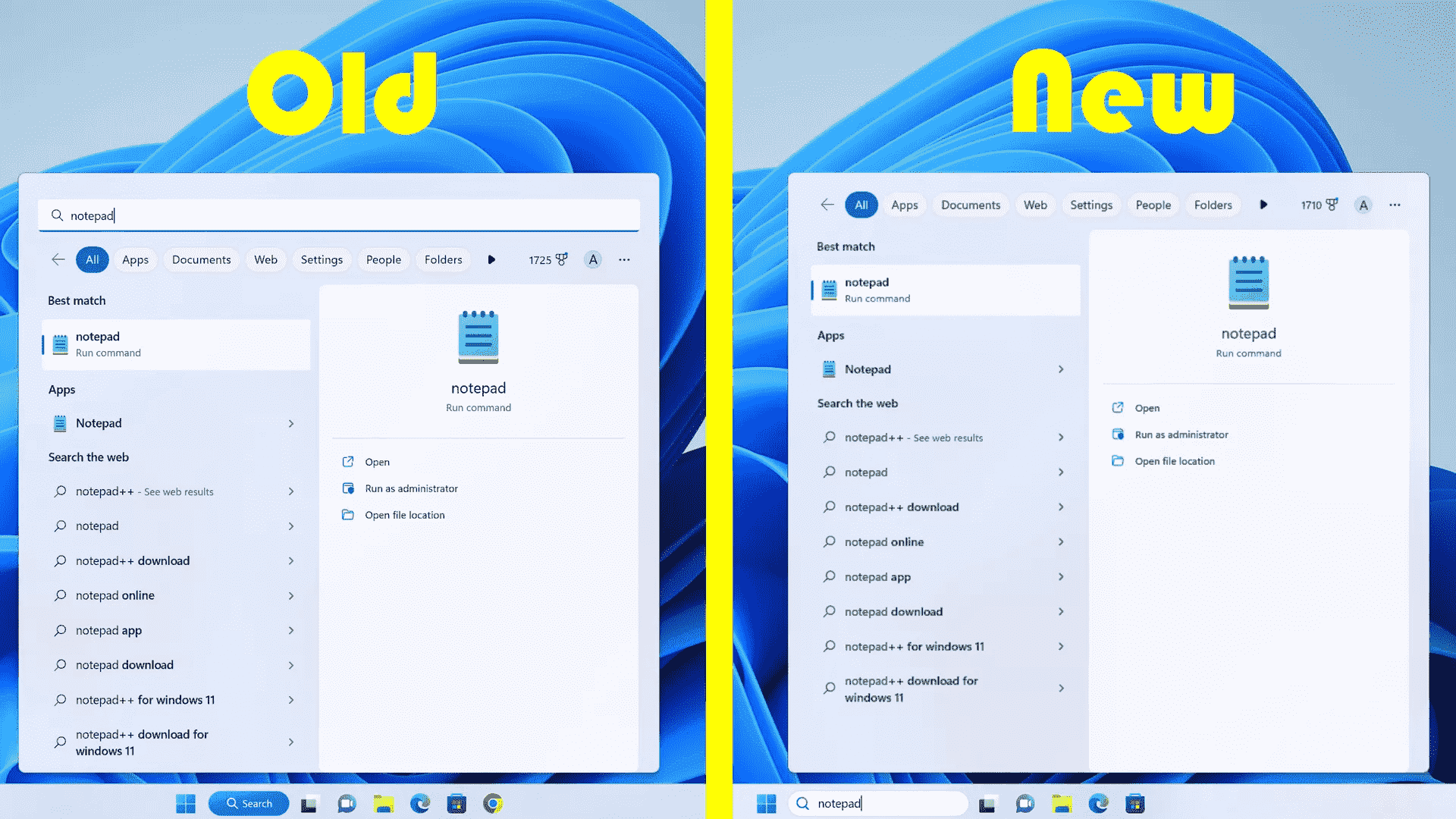 Windows 11 Eski ve Yeni Arama