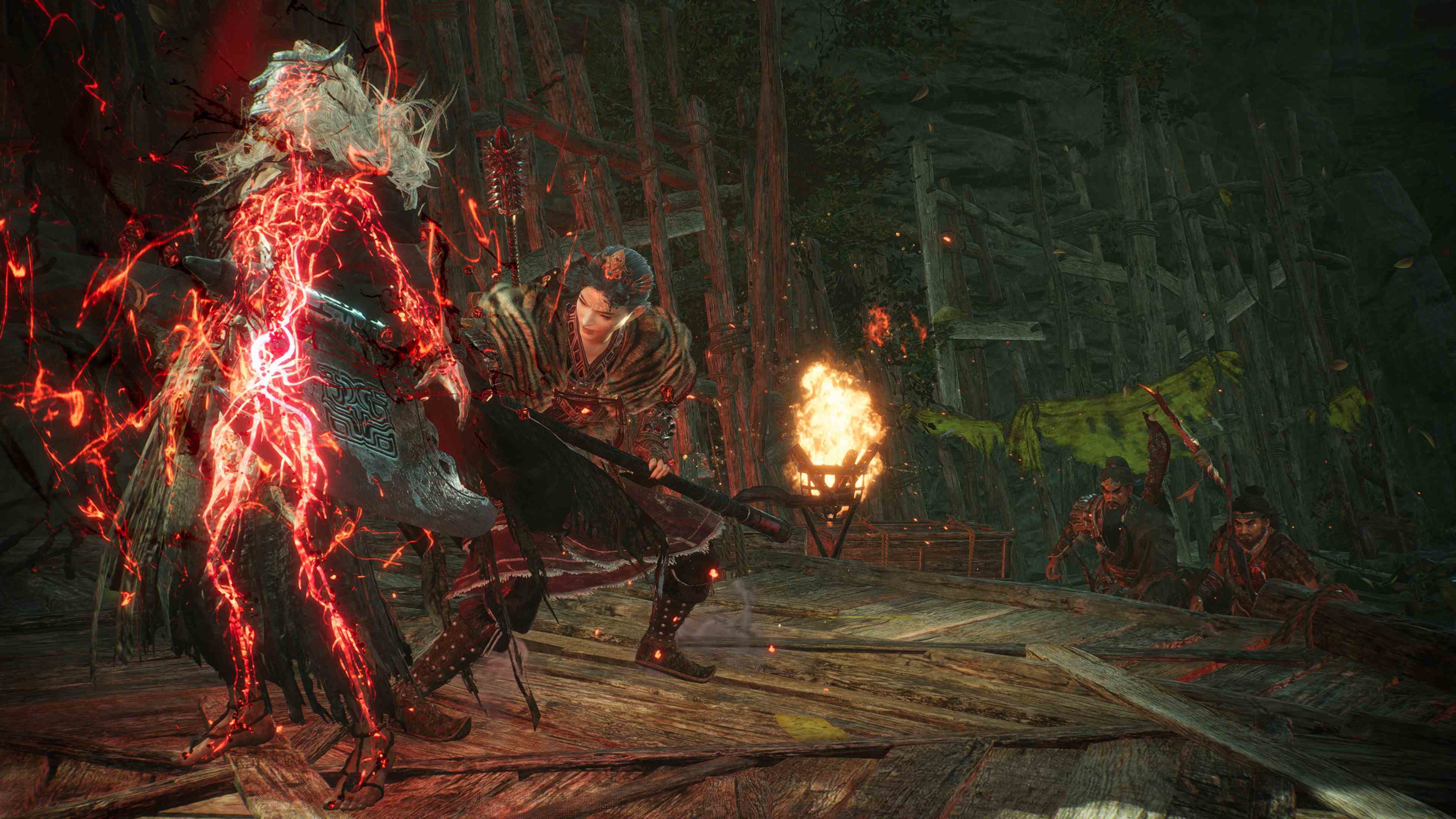 Wo Long: Fallen Dynasty müttefikleri yardıma koşarken Fatal Strike yapan oyuncunun oyun içi ekran görüntüsü.