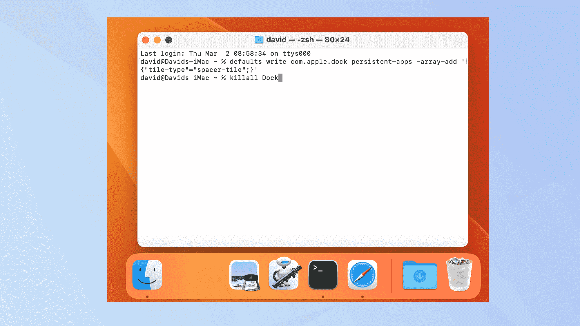 macOS Terminal komutları