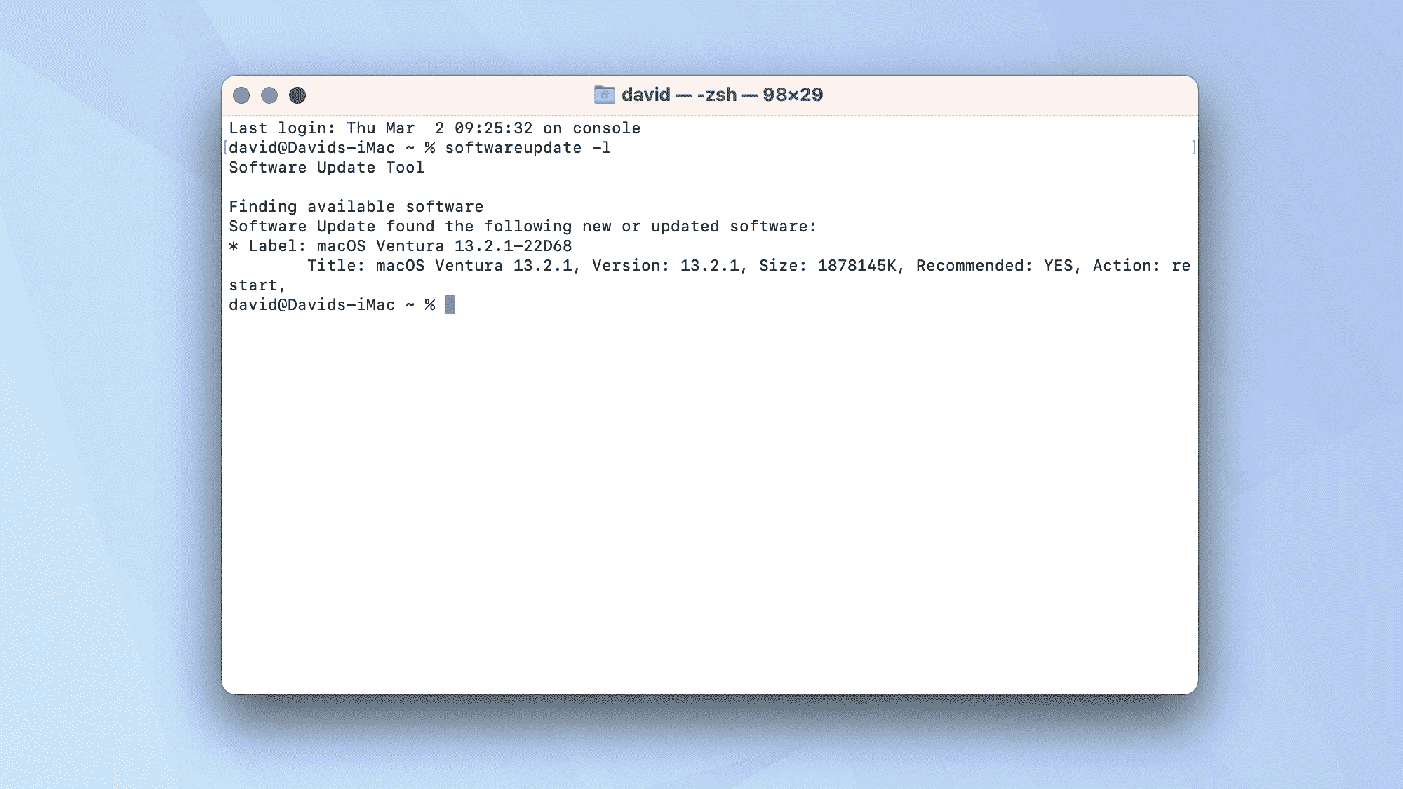macOS Terminal komutları