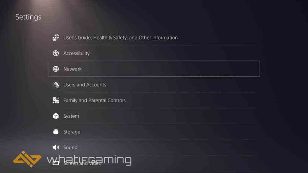 Resim, PS5'teki Ağ ayarlarını gösterir - PS5'teki en iyi dns ayarları