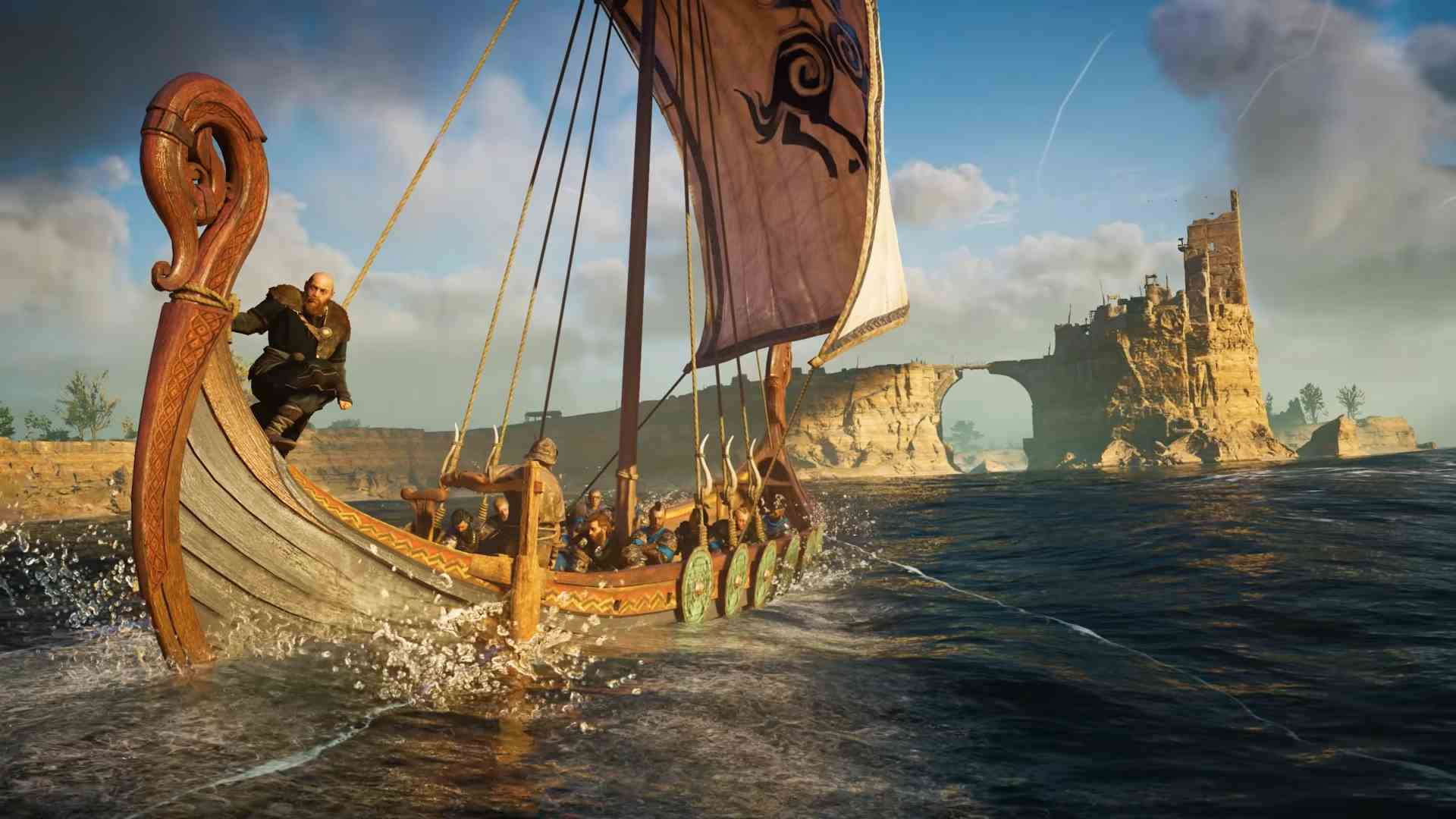En iyi eğitici oyunlar: Assassin's Creed Discovery Tours.  Resim denizde seyreden bir Viking gemisini gösteriyor.