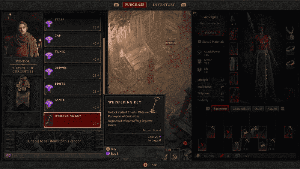Diablo 4 beta - Purveyor of Curiosities-2'de Sessiz Sandıklar nasıl açılır