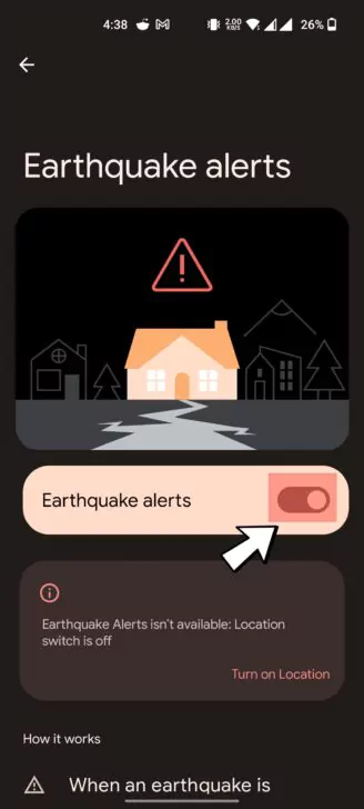 Android akıllı telefonunuzda deprem uyarılarını etkinleştirin