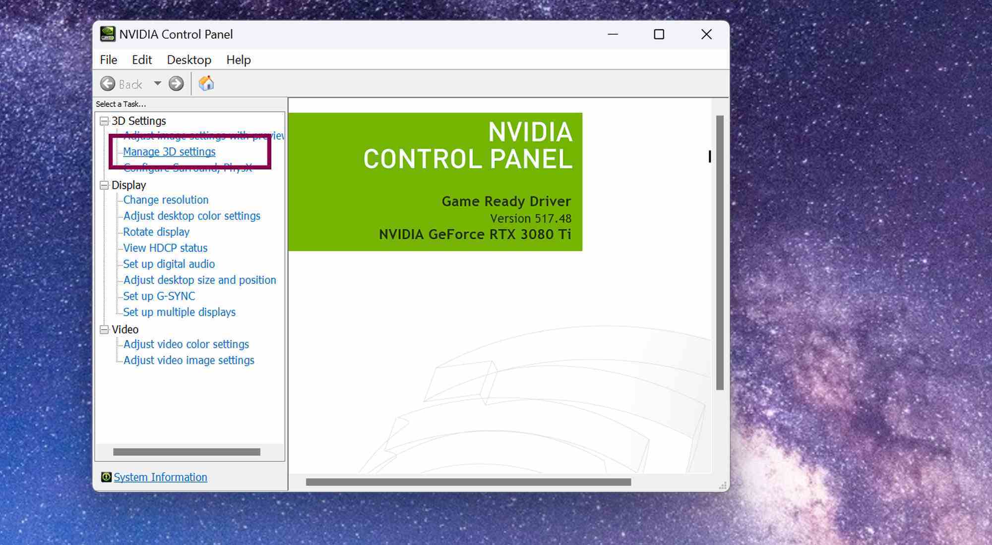 Bir Nvidia GPU'da Maksimum Kare Hızını ayarlama adımlarının ekran görüntüsü