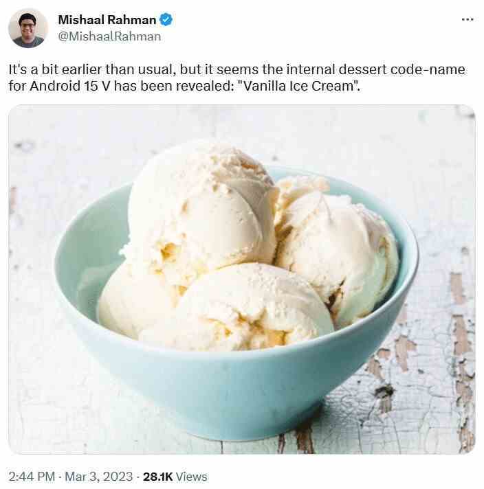 Android 15 V, dahili olarak Vanilla Ice Cream olarak bilinecek - Android 15, sade bir vanilya sürümü olacak