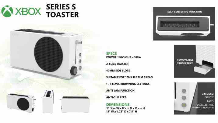 Xbox Series S Tost Makinesi görüntüsü ve teknik özellikleri.