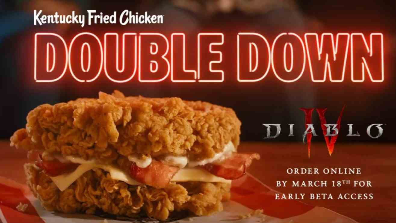 Diablo 4 ve KFC Double Down tanıtım görseli