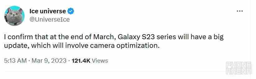 Güvenilir bilgi kaynağı Ice Universe, Samsung'un kameraları optimize etmek için Galaxy S23 serisi için bir güncelleme yayınlayacağını söylüyor - Samsung'un Galaxy S23 serisindeki kameraları iyileştirmek için büyük bir güncelleme hazırladığı bildiriliyor